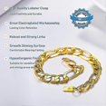 thumbnail image 3 of Pulsera de hombre de acero inoxidable brillante, cadena dorada, plateada y negra, 3+1 eslabones., 3 of 5