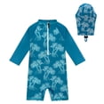 thumbnail image 2 of weVSwe Toddler Boy Swimsuit with Hat, 0-3 Years, UPF 50+ Sun Protection, Back Zipper, Beautiful Design, 2 of 7