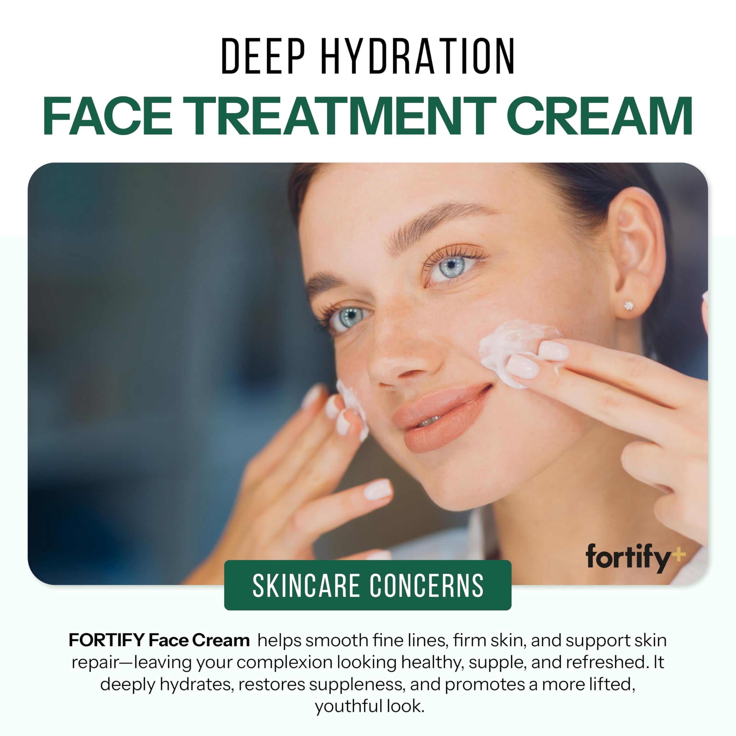Fortify Skincare Face Cream with Peptides & Collagen – 3-in-1: Detox, Treat, Boost – Hydrating, Firming, Anti-Aging Moisturizer – Dermatologist Tested Korean Skin Care – Vegan, Clean Beauty – 1.7 Oz