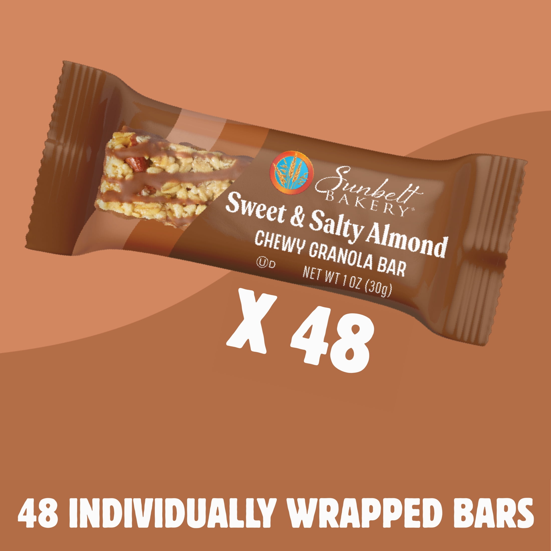 Sunbelt Bakery Almond Sweet & Salty Chewy Granola Bars, 48 bars (6 Boxes), 50.64 oz