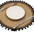 thumbnail image 4 of DEELLEEO Ensemble de 4 Sets de Table Ronds Boho en Lin de Jute avec Macramé pour Table à Manger Style Ferme Dia 15”, 4 of 7