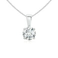 thumbnail image 1 of Angara Collier en Diamant de Laboratoire - Pendentif Solitaire en Diamant Rond Serti à Griffes en Platine pour Femmes, 1 of 8