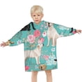 thumbnail image 3 of Labrador Dogs with Pioneer Flower Blanket Hoodies for Kids 6-13YR Oversize Wearable Blanket Hoodies for Boys Girls Teens, 3 of 7