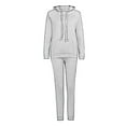 thumbnail image 1 of UKAP Conjunto de dos piezas para mujer, chándal de manga larga, conjunto de Jogger, sudaderas con capucha y pantalones de chándal cálidos para mujer, conjuntos informales con capucha, 1 of 4
