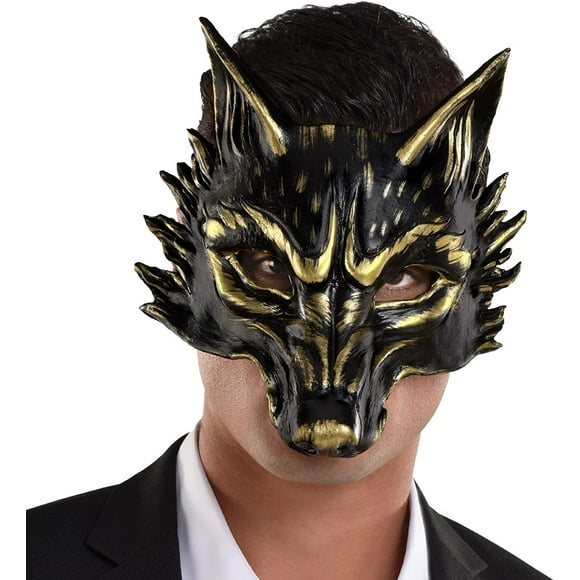 Wolf Mask Black/Gold 1 Pc.