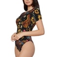 thumbnail image 2 of Naloa Sunflower Rooster Women's Short-Sleeved Onesie, One-Piece Swimsuit for Parties, dates, clubs - Large, 2 of 9