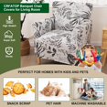 thumbnail image 4 of Housses de Chaise Extensibles avec Accoudoirs, Housse de Chaise d'Appoint Imprimée, Fauteuil Fleur, Housses de Fauteuil de Banquet Douces, Housses de Chaise Lavables pour Salon, Bureau, Réception, Lecture, Sofa, 4 of 7