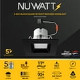 thumbnail image 2 of NUWATT 4 Pack, Black 4 Inch LED Ceiling Light Square Retrofit Can Light, 5CCT 2700K/3000K/3500K/4000K/5000K Selectable, 750 Lumens, 11W, Dimmable, ETL ES JA8 T24 Compliant, Wet & IC Rated, 2 of 9