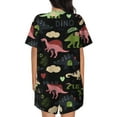 thumbnail image 3 of Bixox Women's Cute Dinosaurs Printed Pajama Set 2 Piece Lounge Set Top and Shorts Soft Pajamas, Shorts with Pockets, 3 of 7