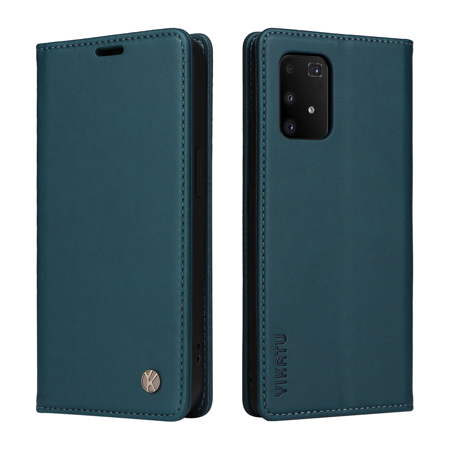 Flip Phone Case for Samsung Galaxy S10 Lite, Kickstand and 2 Card Slots, Shockproof and Scratch Resistant, Blue