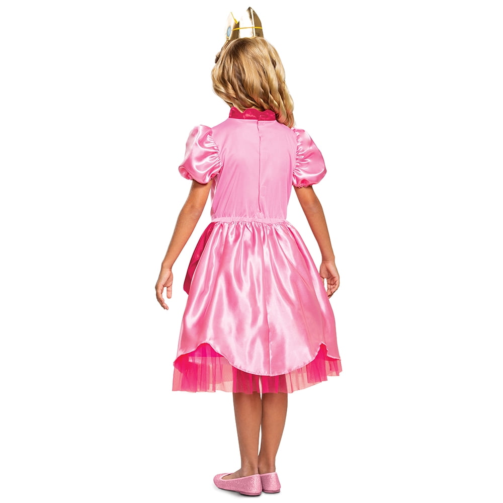Nintendo Super Mario Bros. Princess Peach Halloween Costume for Children, Girls Size M (7/8), by Disguise