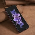 thumbnail image 6 of ELEHOLD Leather Case for Samsung Galaxy Z Flip3,Shockproof Premium PU Leather Emboosed Pattern Slim Lightweight Anti-Scratch Case Cover for Samsung Z Flip3,Darkpurple, 6 of 8