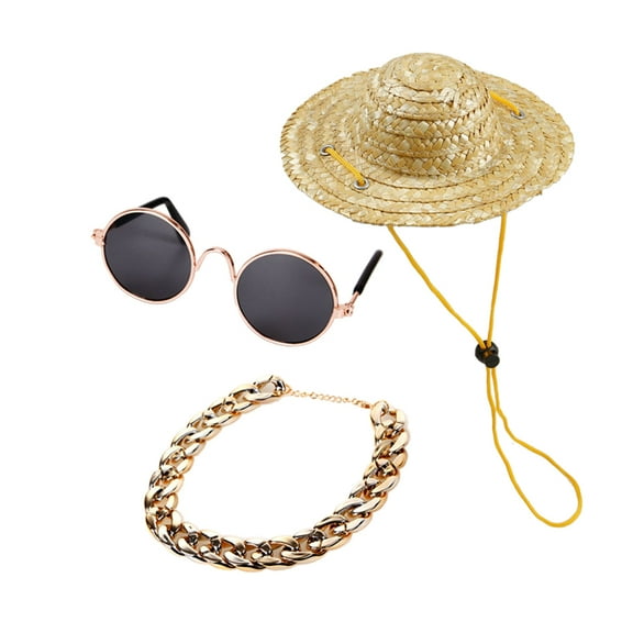 Gymnture Mexican Hat Sunglasses & Necklace Set for Dogs/Cats - 3PCS