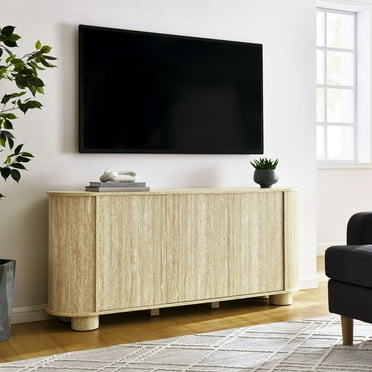 Modway Overture 63” Oval Faux Travertine Sideboard in Travertine
