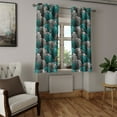 thumbnail image 2 of Ambesonne Grommet Curtain, , 50"x108", Turquoise Charcoal Grey, 2 of 5