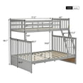 thumbnail image 2 of Harper & Bright Designs Twin Over Full Bunk Bed with Ladder, Wooden Bunk Bed Frame with Safety Guard Rails, Gray, 2 of 13