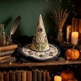 thumbnail image 5 of Fllostpr Halloween Moth Witch Hat, Quilted Embroidered Hat Dcor for Parties Renaissance Fairs Gothic Gatherings Themed Dress-Up, 16.9x11.8", 5 of 6