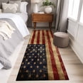 thumbnail image 5 of Vintage American Flag Runner Rug 2x6 Washable Kitchen Rug Non-Slip Lightweight Thin Soft Low Pile Bathroom Runner Farmhouse Shabby Retro Red Blue Carpet for Hallway Laundry Room Bedroom Entryway, 5 of 9