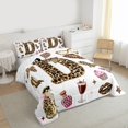thumbnail image 3 of Feelyou Initial D Letter Full Size Comforter Sets, Girl White Brown Bedding Sets, 3pcs, 3 of 8
