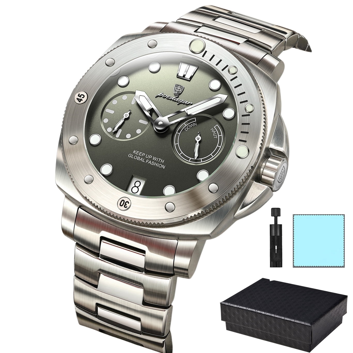 Pulsar PZ5001 Men's On The Go Solar Blue Dial Steel Bracelet