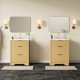 thumbnail image 4 of Gabinete de baño independiente acanalado con lavabo – Diseño rústico y moderno – 2 cajones y 1 abatible – Fácil montaje y limpieza – Ideal para baños pequeños – Color madera E6509-LD, 24 pulgadas, 4 of 8