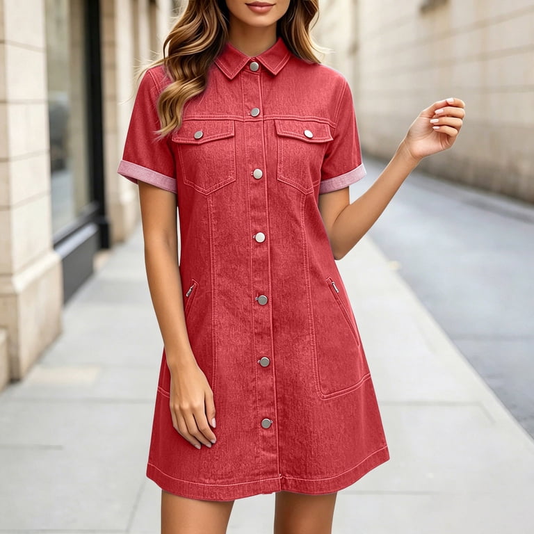 red dresses for women casual EXLURA Women's Lantern Sleeve Tie Back Dress Ruffle Square Neck A-Line Fairy Fall at Amazon Women's Clothing store offers a chic Women's Dresses Red Sundress Casual
