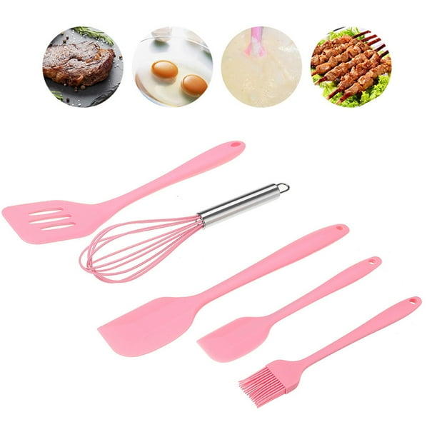 5Pcs Cooking Silicone Baking Tool Set 1 Brush, 1 Whisk, 2 Silicone