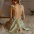 thumbnail image 2 of Beauty Back-Camisón de seda satinada para mujer, lencería Sexy, pijama con escote en V profundo, ropa de dormir para el hogar, 2 of 4