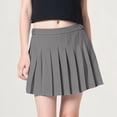 thumbnail image 2 of NIEWTR Girls' Print Pleated Skirt 3-12 Years Midi Length with Soft Lining, Back to School Style, Elastic Waist Skort(A01-Grey,16-17 Years), 2 of 4