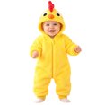thumbnail image 3 of OJSFQUFP Baby Chicken Toddler Fuzzy Plush Hooded Zipper Jumpsuit with Infant Cosplay Romper for Halloween, 3 of 7