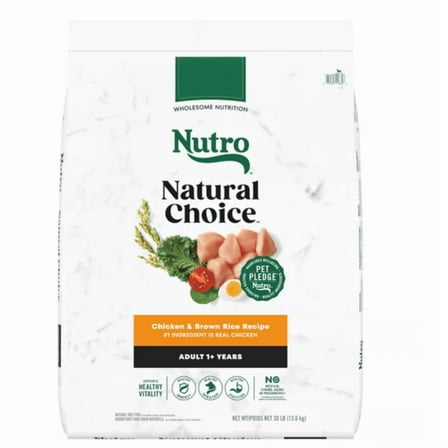 Nutro Natural Choice Adult Chicken and Brown Rice Recipe Dry Dog Food 30 lb