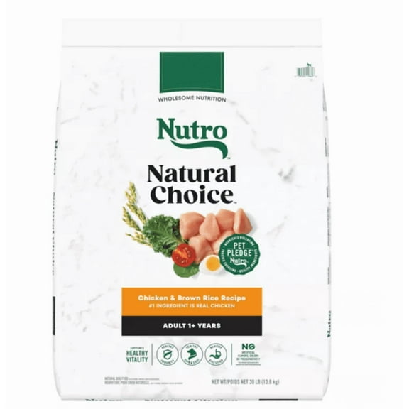Nutro Natural Choice Adult Chicken and Brown Rice Recipe Dry Dog Food 30 lb