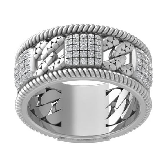 ARAIYA FINE JEWELRY 14K White Gold Lab Grown Diamond Wedding Band Ring (1/3 cttw, D-F Color, VS Clarity) Size 7.5