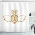 thumbnail image 1 of Ambesonne Alchemy Shower Curtain, Winged Heart with Crown, 69"Wx84"L, Persian Orange White, 1 of 3
