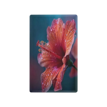 IAUYY Retardant PC Material Unused Outlet Cover Switch Plate Covers Easy DIY Installation with Screws Light Switch Cover Plate Bright Red Hibiscus Flowers