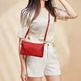 thumbnail image 5 of Genuine leather ladies crossbody bag, fashionable and versatile single shoulder bag-Red, 5 of 5