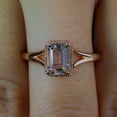 thumbnail image 6 of Sale: 1.25 Carat Peach Pink Real Morganite and Moissanite Split Shank Halo Engagement Ring with 18k Gold Plating, 6 of 6