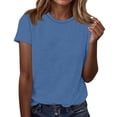 thumbnail image 3 of HAJWOH Womens Summer Tshirt Short Sleeve Shirts Beach Vacation Outfits Oversized Workout Tshirts Crew Neck Casual Clothes L, 3 of 7