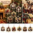 thumbnail image 4 of 6-Piece DIY Christmas Ornaments Kit, Pearl Art Sticker Set for Kids Adults, No Glue 3D Relief Hanging Decor with Santa Snowman Reindeer, Easy Holiday Craft Gift for Tree Party, 4 of 4
