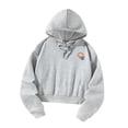 thumbnail image 2 of Sudadera con capucha recortada, estampado de colores ligero, gris de moda para mujer SG, 2 of 8