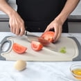 thumbnail image 4 of SomWiBe Wheat Straw Cutting Board, Small Double-Sided Kitchen Chopping Board with Juice Groove, Beige, 9.8 x 5.8 In, 4 of 6