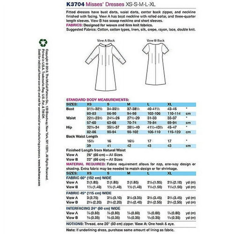 Kwik Sew 2904 Top, Skirts Size: XS-Xl Uncut Sewing Pattern
