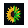 thumbnail image 2 of Durable Soft Flannel Blanket - Cozy Sunflower Design with Vibrant Yellow Petals & Green Leaves Perfect for Sofa Travel Bed Chair, 2 of 5