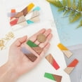 thumbnail image 3 of Wood 70pcs Resin Wooden Earring Pendants 14pcs Trapezoid Wood Statement Jewelry Findings Wood Earring Accessories with Earring Hooks Jump Rings for Necklace Jewelry Making - 7 Colors Wood, 3 of 7