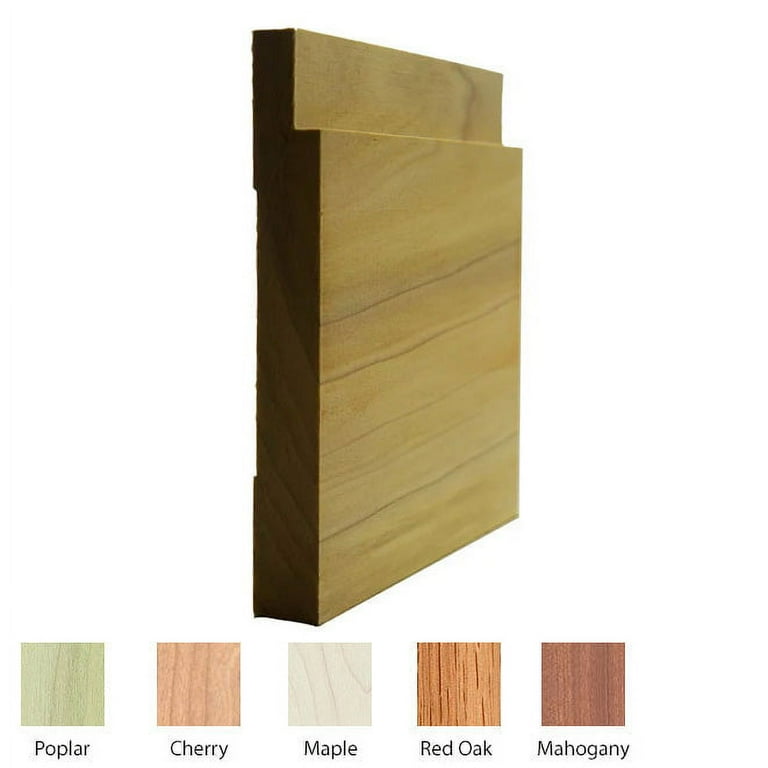 EWBB12 Colonial Baseboard Moulding | 5-1/4" Tall X 11/16" Thick X 94" Long, Unfinished Maple