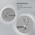 thumbnail image 5 of Pack of 5 Pcs Zinc Alloy Chopsticks Spoon Forks Knives Tableware Rest Rack Set, Silver Bow Tie Cat Stand, 5 of 5