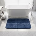 thumbnail image 2 of REGALWOVEN Shaggy Bathroom Rug, Ultra Thick Absorbent Plush Bath Mat, Non-Slip Soft Microfiber Carpet for Shower and Vanity Navy Blue 24" x 16", 2 of 6