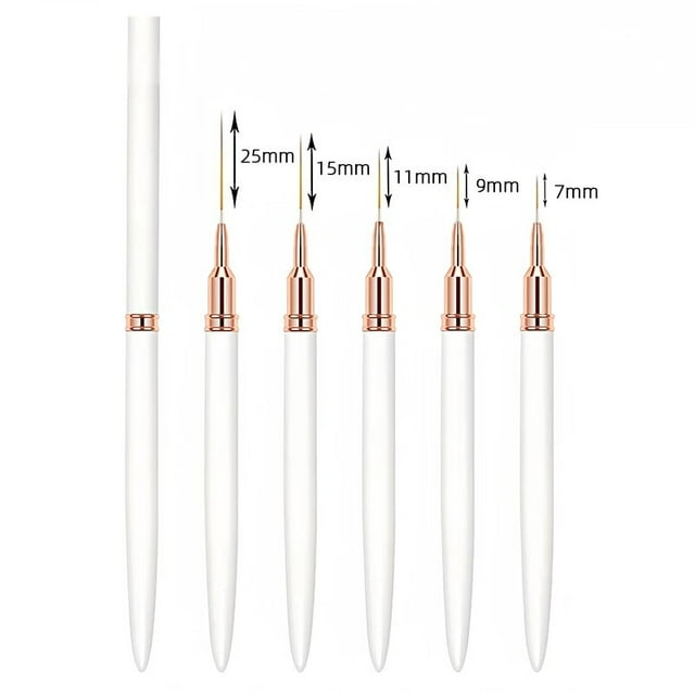 5 uds. Revestimientos profesionales para decoración de uñas, pinceles para rayas, herramienta ultrafina, pinceles para pintar y dibujar detalles, herramientas para bolígrafos de manicura
