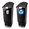 thumbnail image 3 of 4 Recycle and Trash Logo Stickers - Organize Trash - for Metal or Plastic Garbage cans, containers and Bins - Indoor & Outdoor - Home, Kitchen, Office - Premium Decal (Blue/Black, Medium), 3 of 7