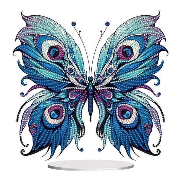 5D DIY Diamond Art Decoraciones Mesa Kits Adornos Kit Mariposa Animal Colorido Hecho A Mano para Escritorio Oficina en El